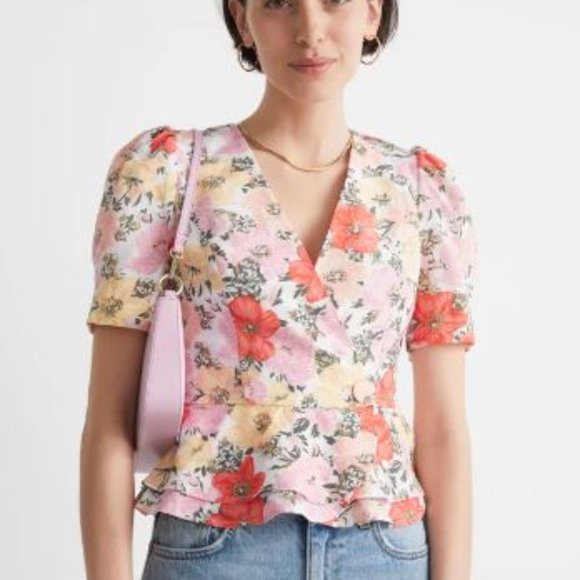 & Other Stories Tops - & Other Stories Puff Sleeve Peplum Top S